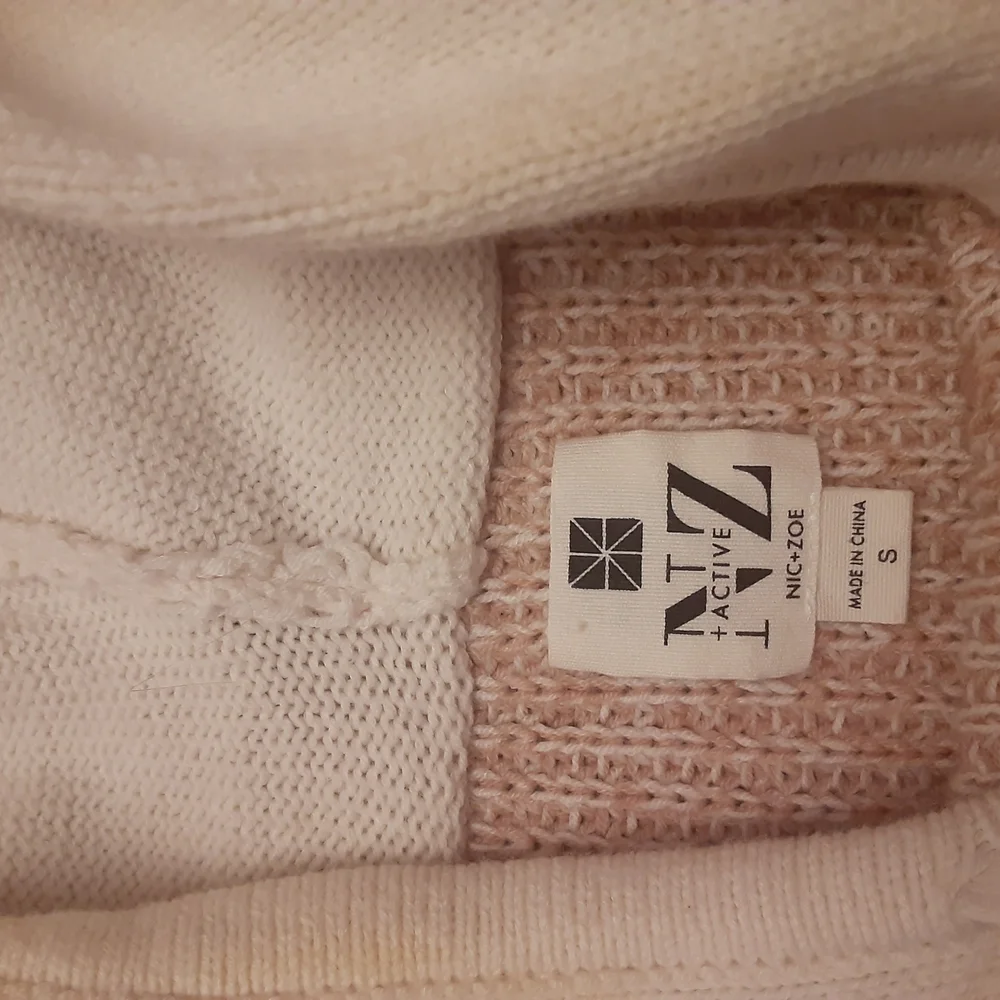 Nic + Zoe Women's Beige Sweater with Hood
